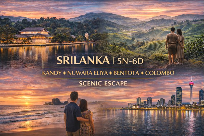 Kandy ✦ Nuwara Eliya ✦ Bentota ✦ Colombo Scenic Escape