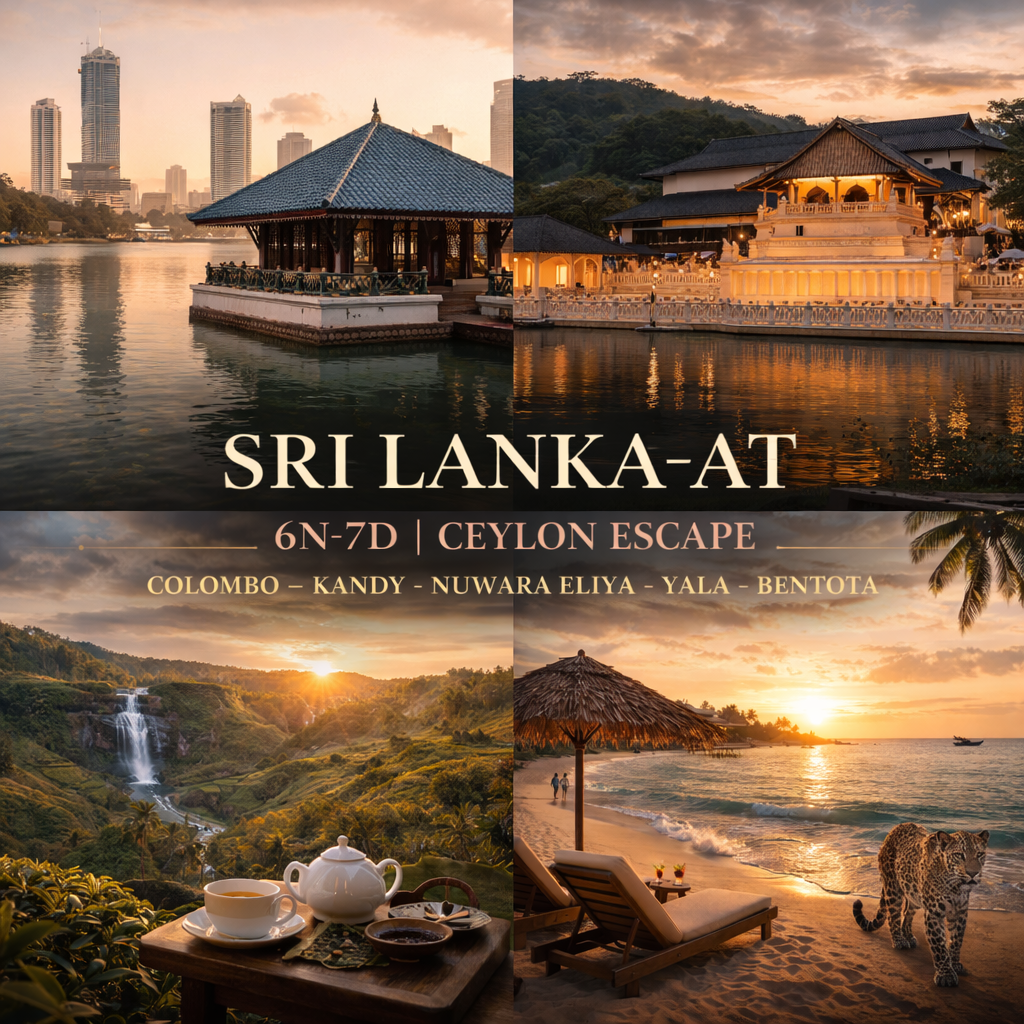 Ceylon Escape · Colombo – Kandy – Nuwara Eliya – Yala – Bentota