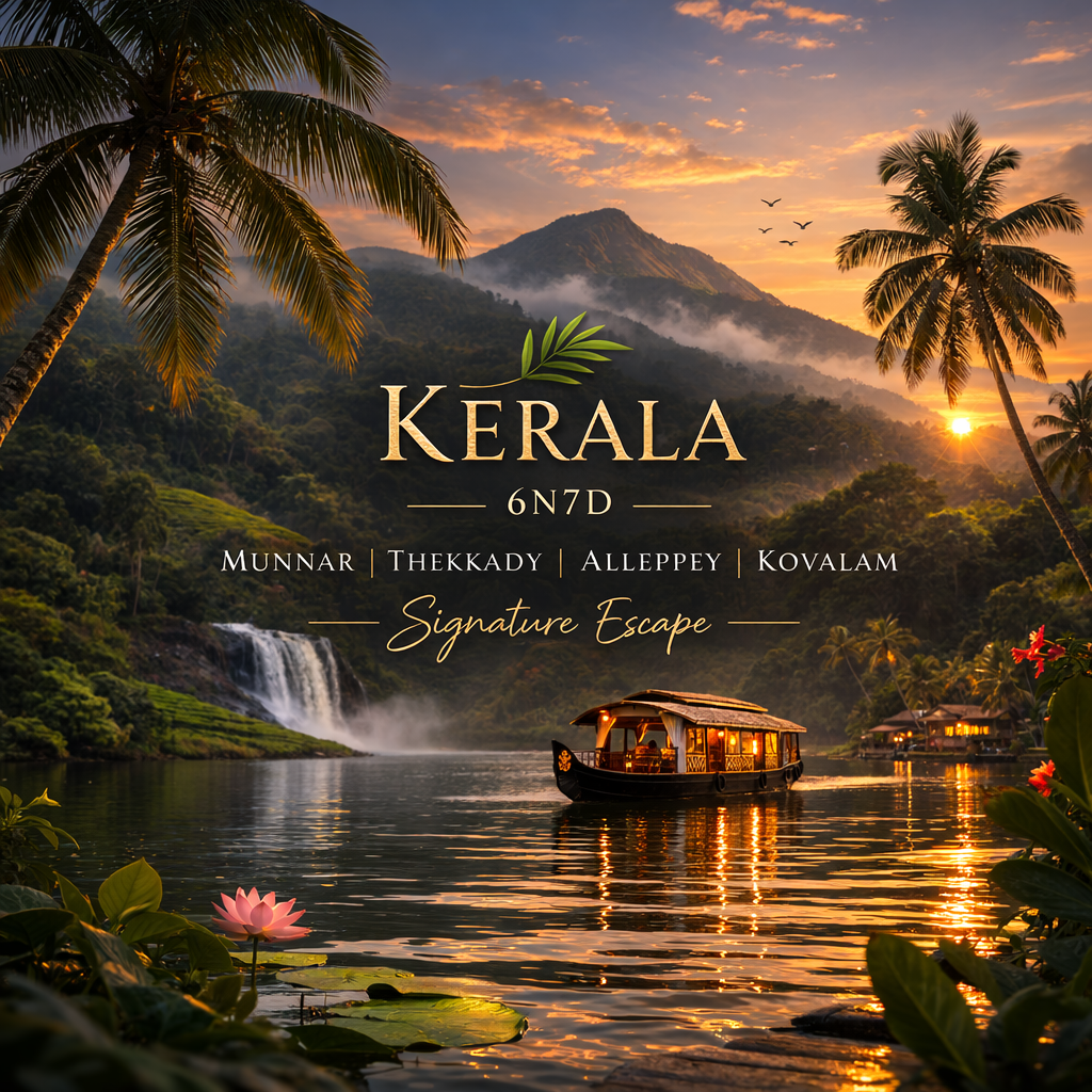 Munnar · Thekkady · Alleppey · Kovalam – Signature Escape