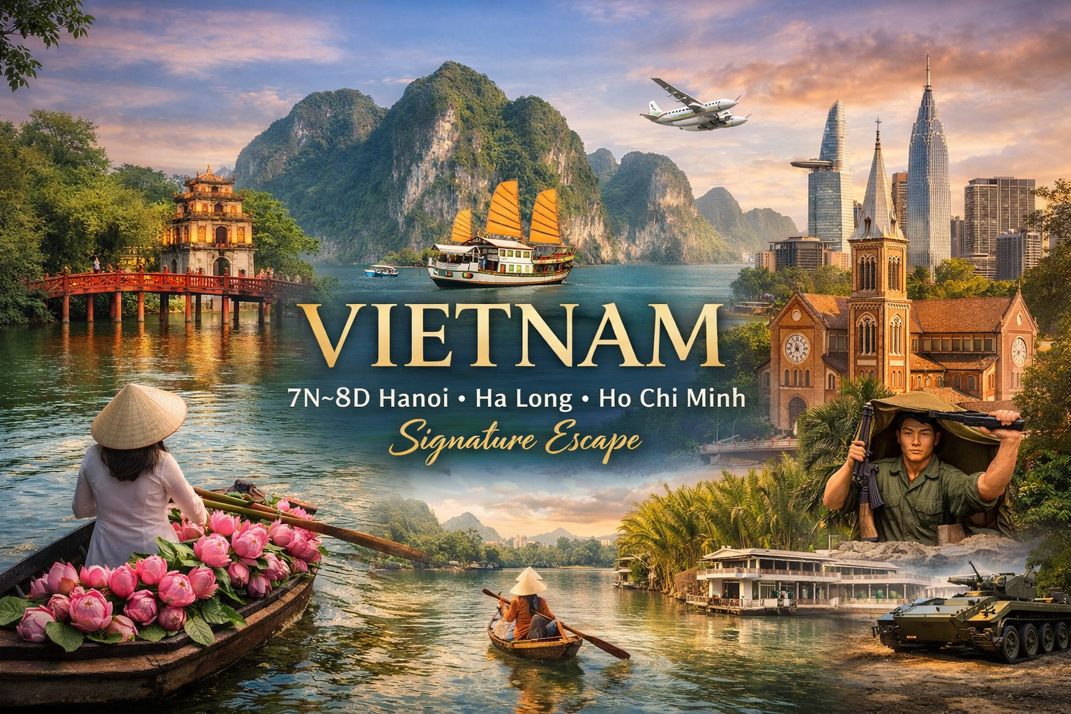 7N–8D Hanoi • Ha Long • Ho Chi Minh Signature Escape