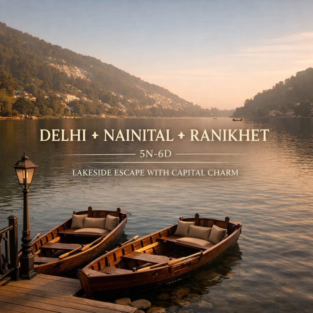 Lakeside Escape With Capital Charm · Delhi ✦ Nainital ✦ Ranikhet