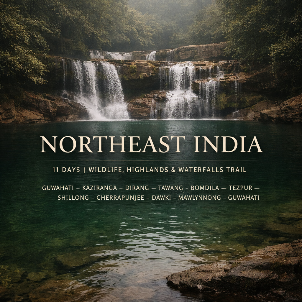 Wildlife, Highlands & Waterfalls Trail · Guwahati – Kaziranga – Diran…
